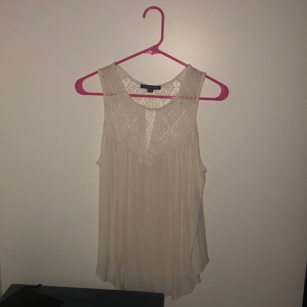 White American Eagle Lace Tank